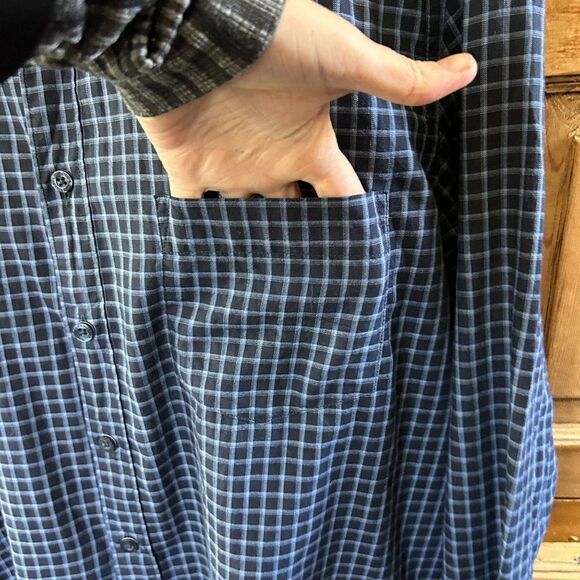 Rodd & Gunn Large Sports Fit Long Sleeve Button Front Shirt Navy Blue Plaid - Picture 6 of 12